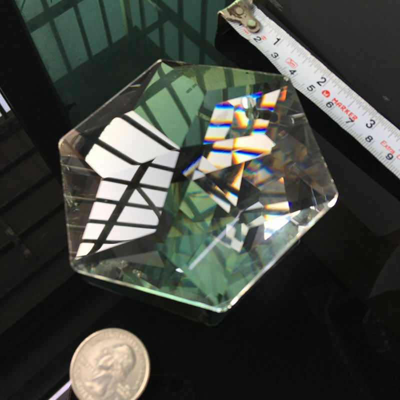 100mm Chandelier Lamp Pendant Glass Hexagram Crystal Decoration Prism Suncatcher