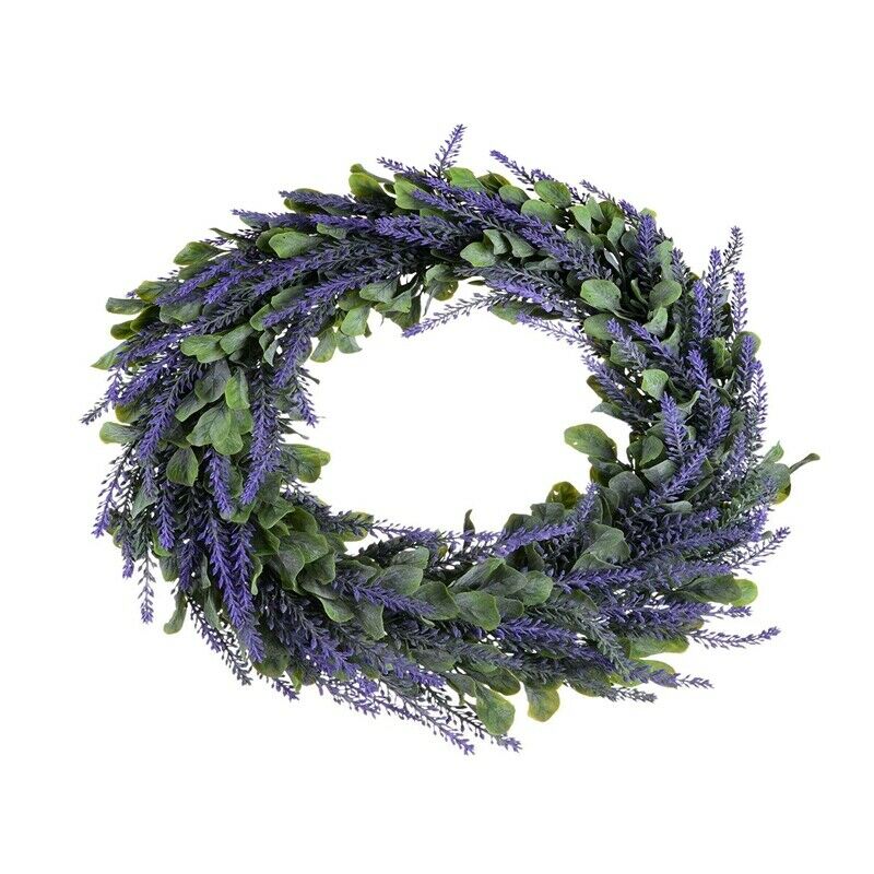 Artificial Wreath, Door Wreath 17 Inch Lavender Sp Wreath Round Wreath for TheY9