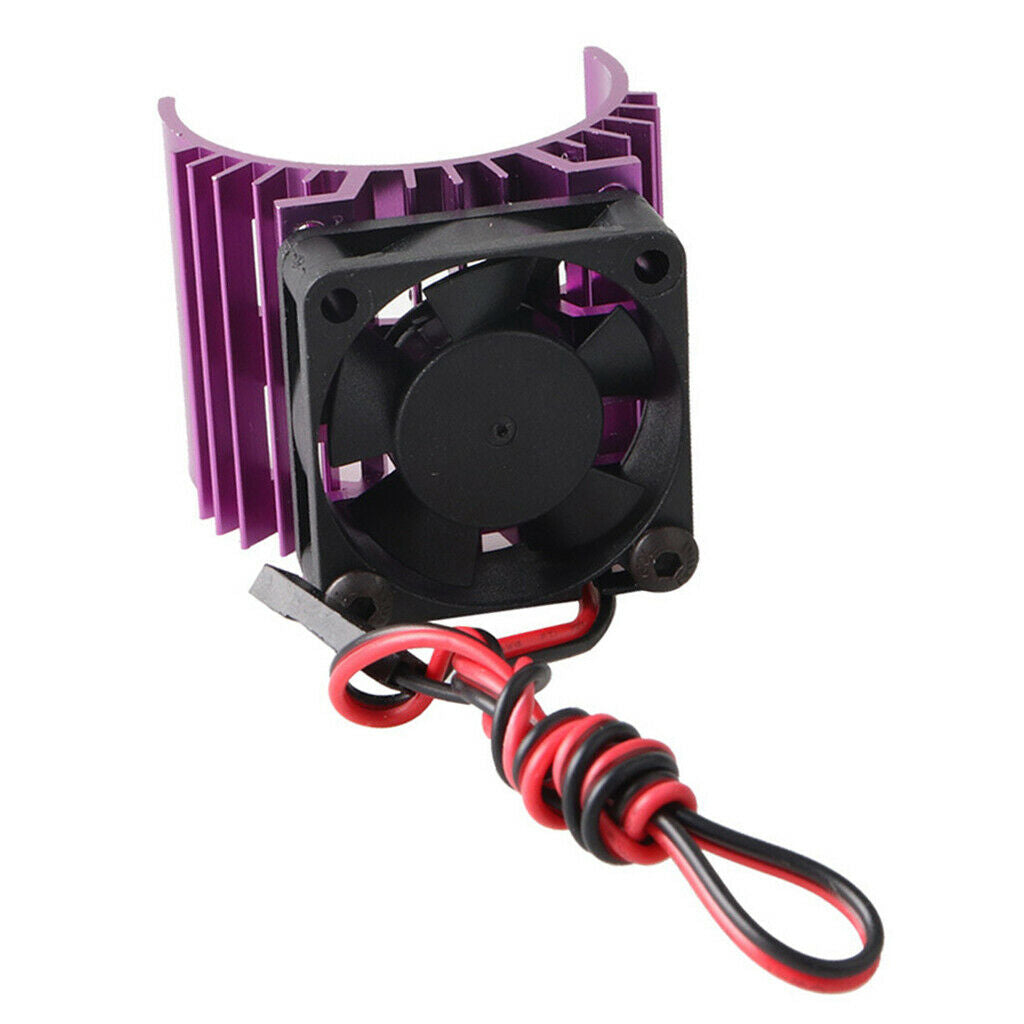 Brushed Brushless 540 550 Motor Heatsink with Fans for 1/10 RC Car Purple