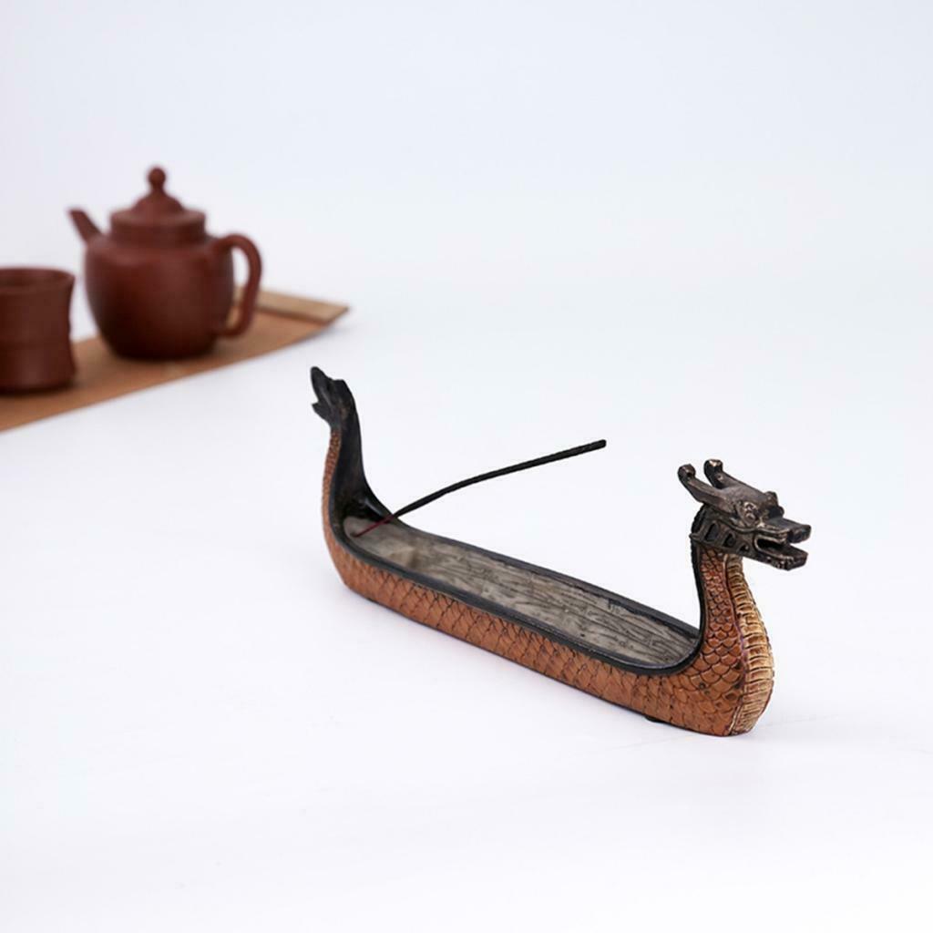 Dragon On Viking Boat Ornament Incense Burner
