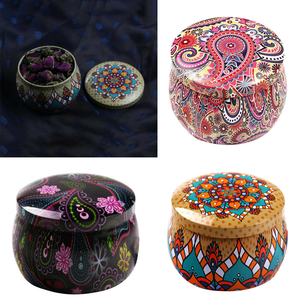 3xTinplate Box Cookies Candy Storage Jar for Christmas Wrapping Gifts Autumn