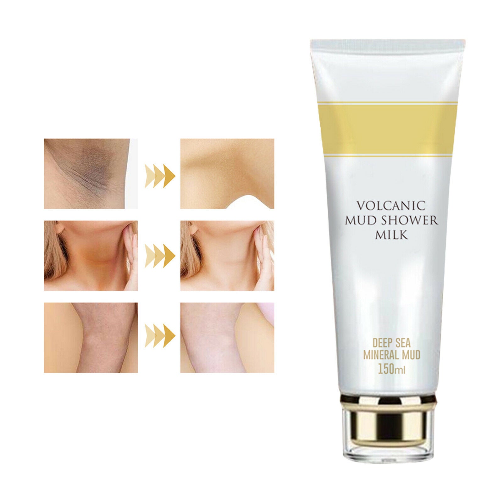 Volcanic Mud Body Wash Deep Cleaning For Dark Spots Sun Damaged Skin Women