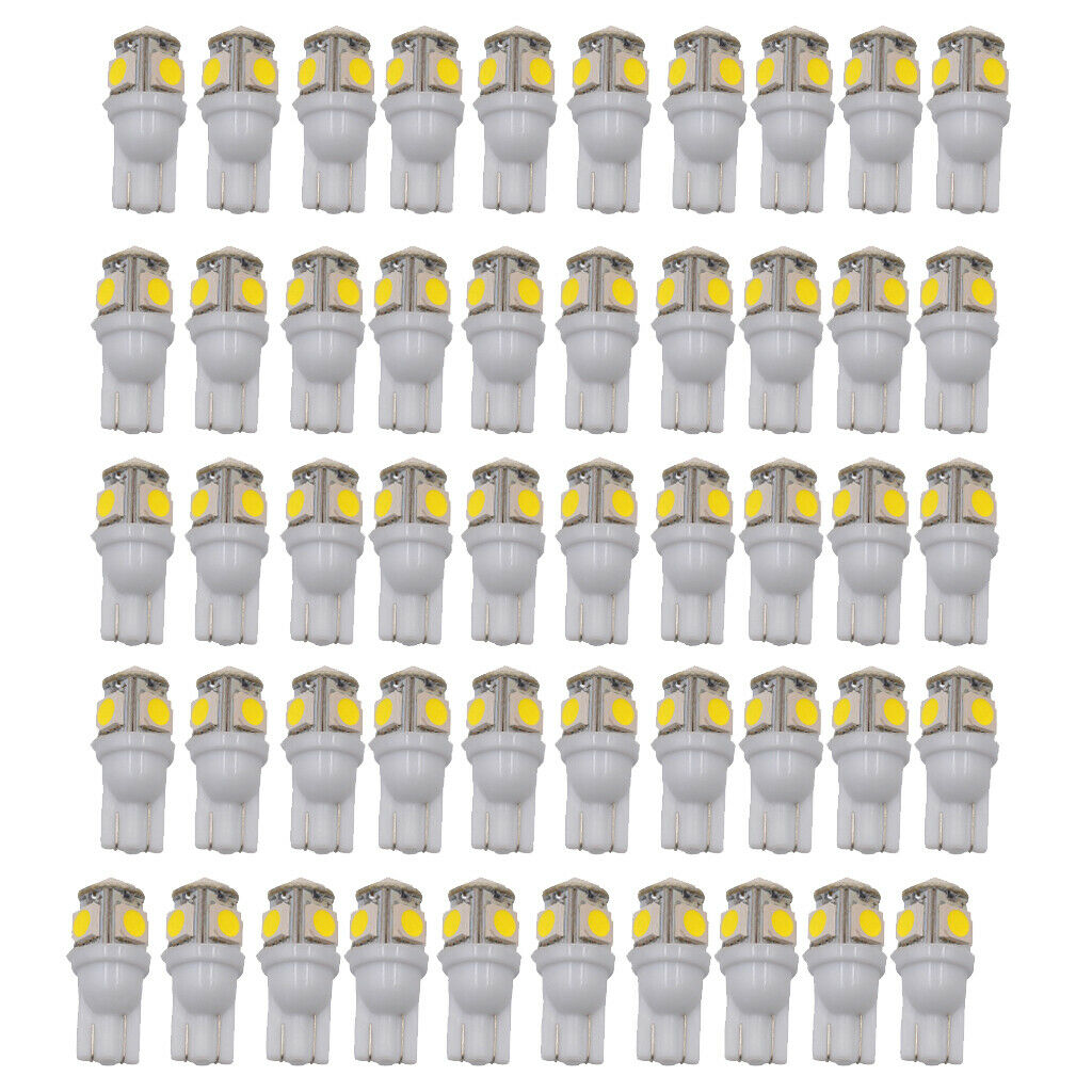 50 Pieces T10 W5W 168 194 Side Wedge Light Bulb Car Interior Panel Light