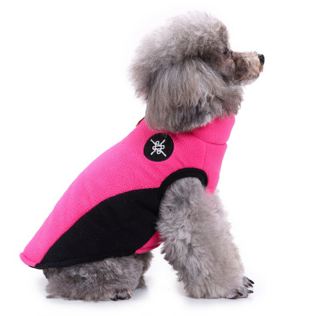 Pet Puppy Dog Comfortable Jacket Winter Warm Windproof Plush Coat Rose Red