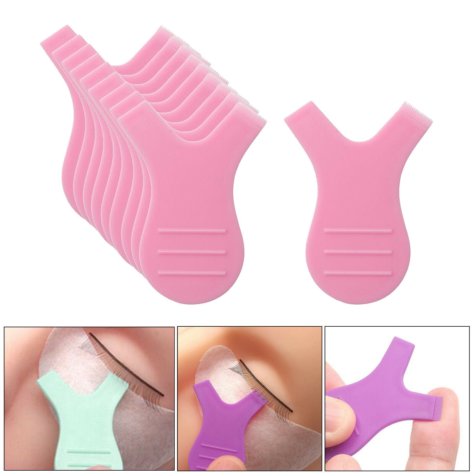 10x  Eyelash Extension  Perming Curler Perm Lift Lash Y Brushes pink