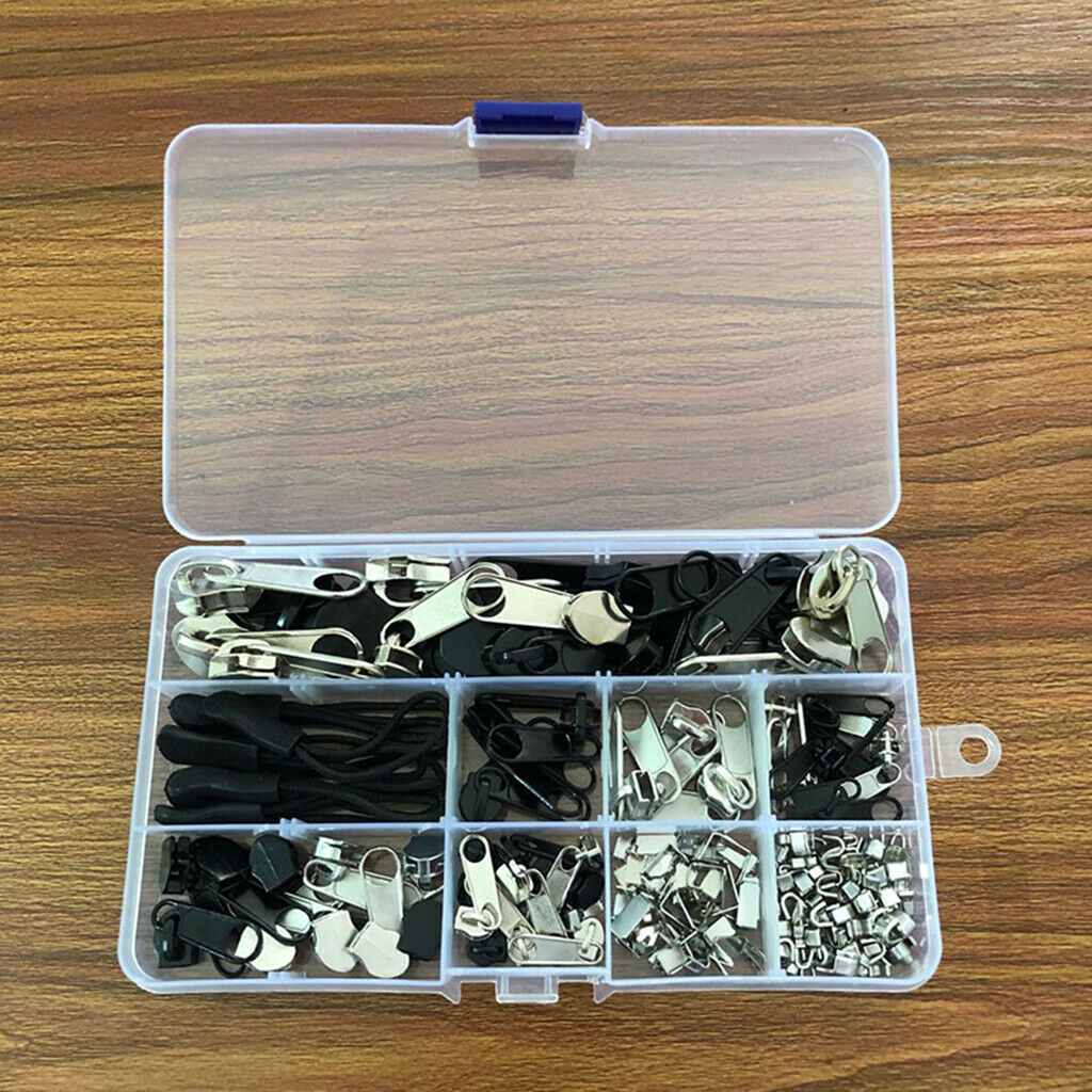 183Pcs/Set Zipper Repair Kit Zipper Replacement Puller Rescue Kit + Plier Tool
