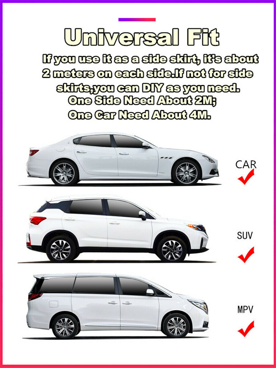 2M Rubber CarSide Skirt Anti-collision Scratch-resistant Protective Strip Rocker
