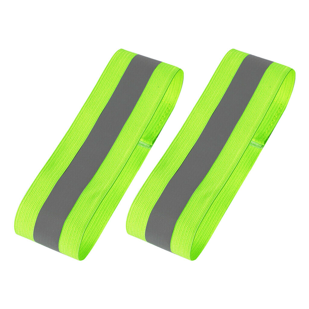 1 Pair High Visibility Cycling Reflective Bands Safety Straps Bracelets