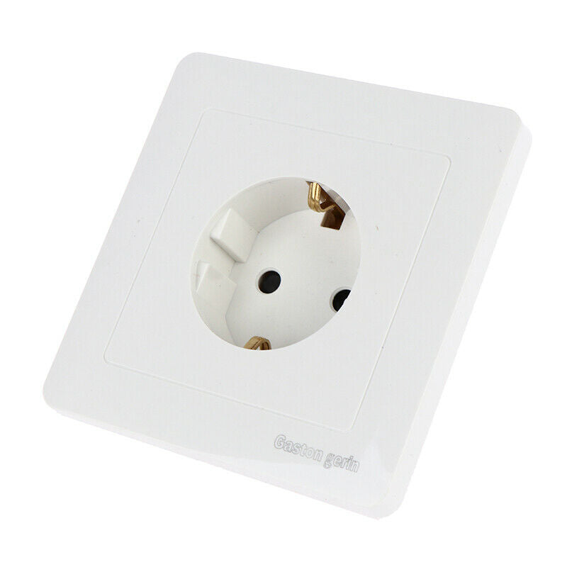 1Pc EU Standard Power Socket White Panel AC 250V 16A Wall Concealed Power.l8