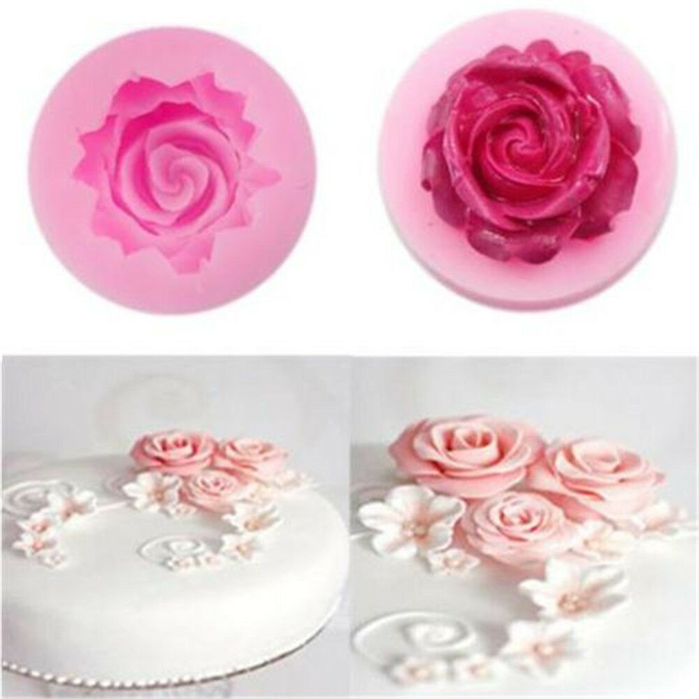 Mini Rose Flower DIY Fondant Cake Chocolate Sugarcraft Mold Cutter Silicone Tool