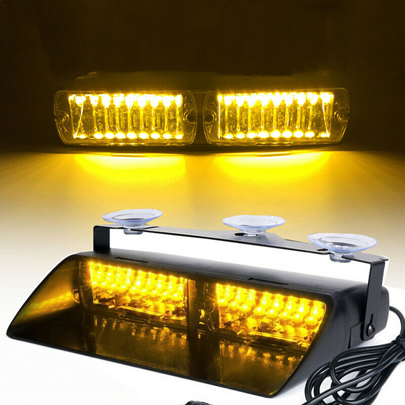 16 LED 12V Car Truck Dash Flash Emergency Warning Strobe Light Amber YellowJ XC