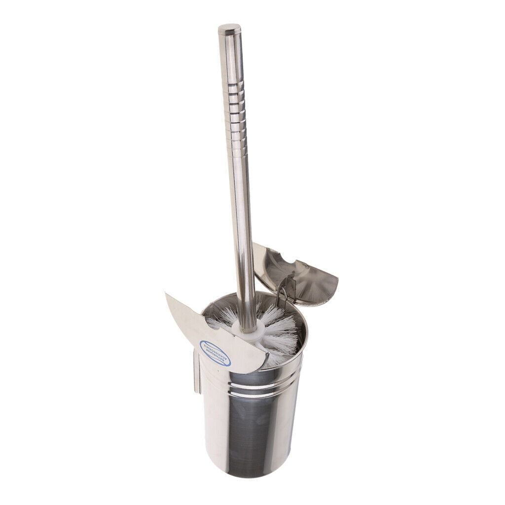 Stainless Steel Boat Home Bathroom Toilet Cleaning Brush Holder Set