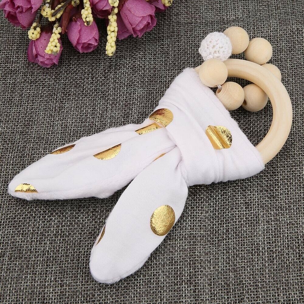 Baby Wood Handmade Colorful Beads with Rabbit Ear 's shape Hanging Decor