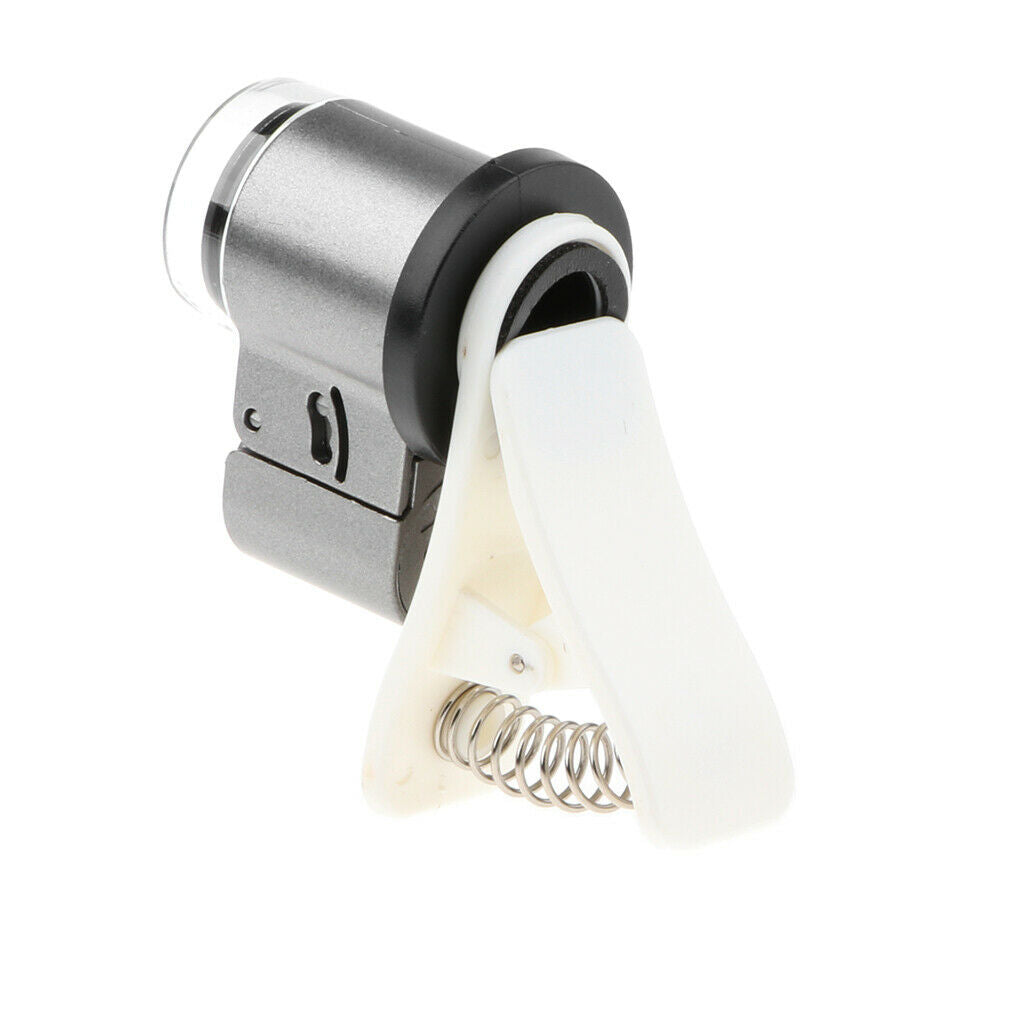 65 X Zoom Microscope Magnifier LED + UV Light Clip-on Micro Lens
