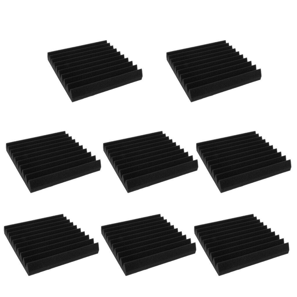 8pcs/Pack Black Wedge Sound Absorption Professional Acoustic Foam Panels