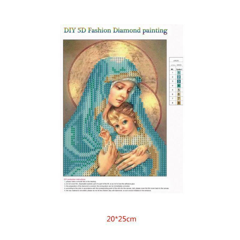 Religion DIY 5D Diamond Painting Angel Art Drill Cross Stitch Kit Home Decor Set
