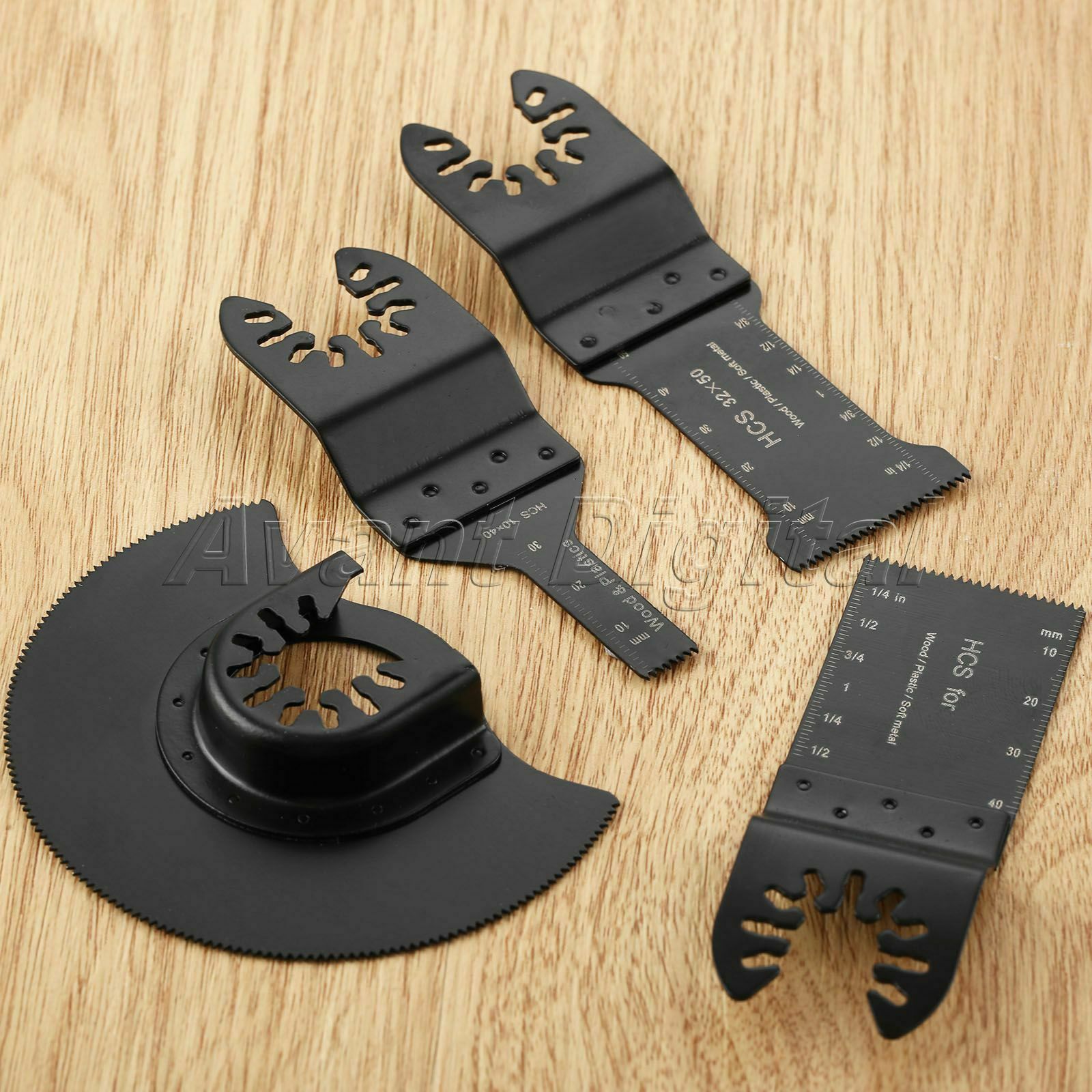 4pcs Mix Oscillating Tool Saw Blades Kit Cutter Plastic Stone Wood Cutting Tool
