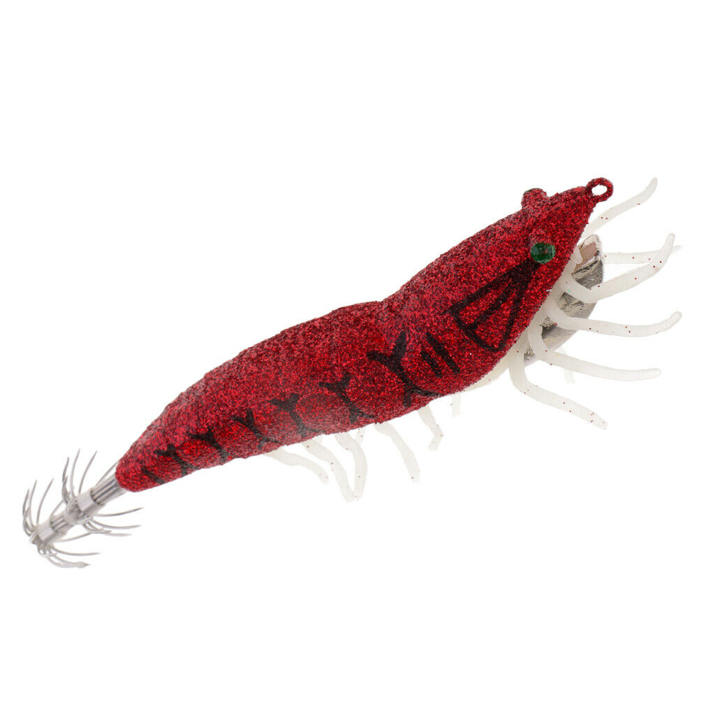 2pcs Artificial Luminous Shrimp Fishing Lures Silicone Legs Squid Lure Hooks