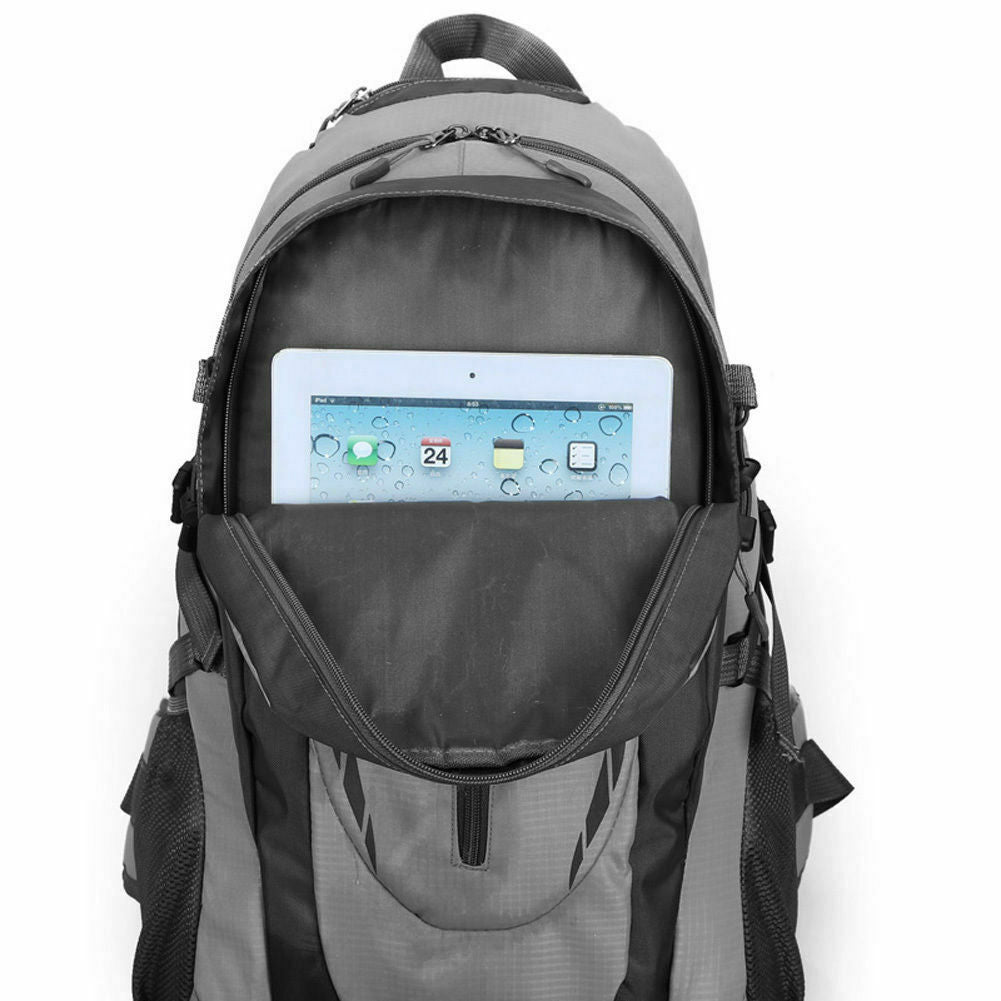 Outdoor Hiking Camping Waterproof  Nylon Rucksack Backpack Bag - Black
