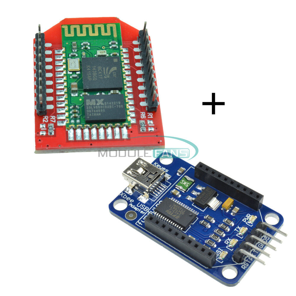 Arduino Bluetooth Bee Slave module with Bluetooth Bee Xbee Adapter Top