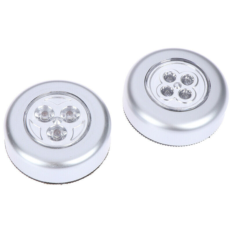 1 Pcs LED Car Touch Lights Push Tap Stick On Click Lamps Battery Power N..l8