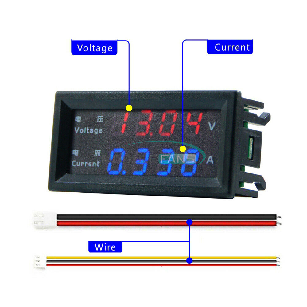 DC0-100V 10A Dual Display Voltage Current Power Meter Ammeter M4430 4-digit LED