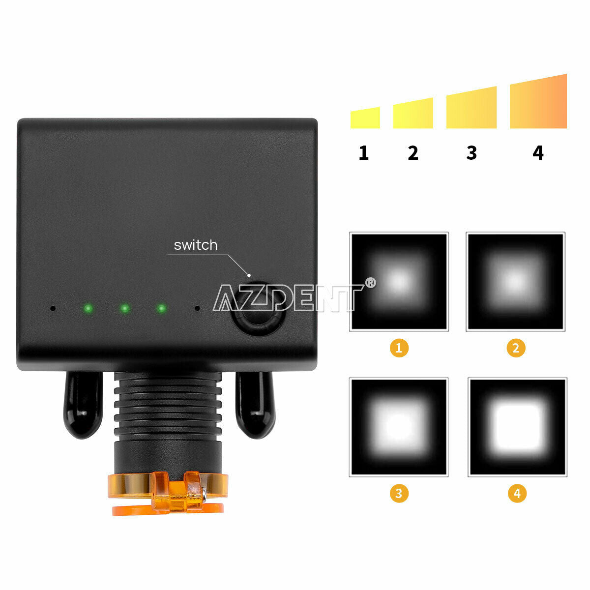 3W Wireless Portable Headlight with Optical Filter for Dental Loupes Magnifier