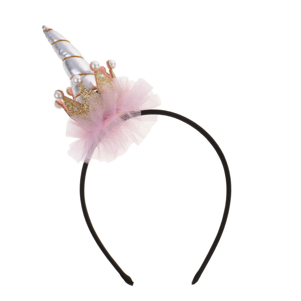 Unicorn Horn Headband Girl Crown Hairband Costume Fancy Dress Party Pink