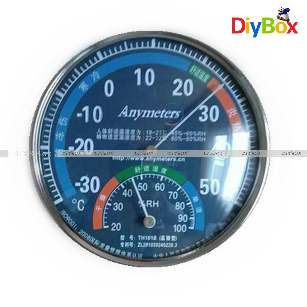 Large Round Thermometer Hygrometer Temperature Humidity Monitor Meter Gauge