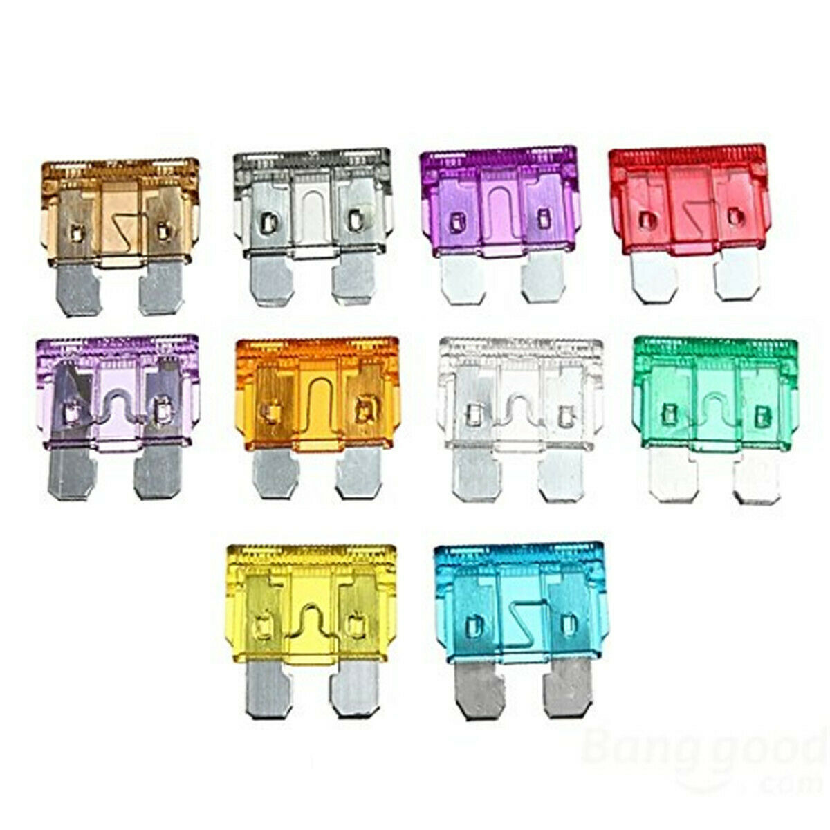 100xKFZ flat plug fuse with box 2A 3A 5A 7.5A 10A 15A 20A 25A 30A 35A