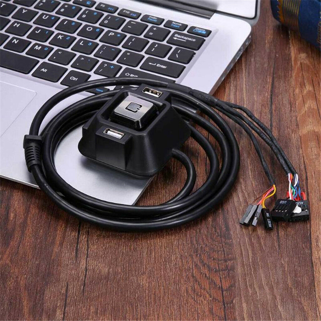 1x Desktop Computer Case Power Supply on / off Reset Push Button Switch