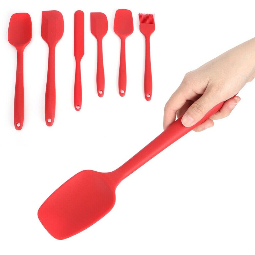 6pcs Spatula Set Non Stick Silicone Heat Resistant Baking Kitchen Utensils Tools
