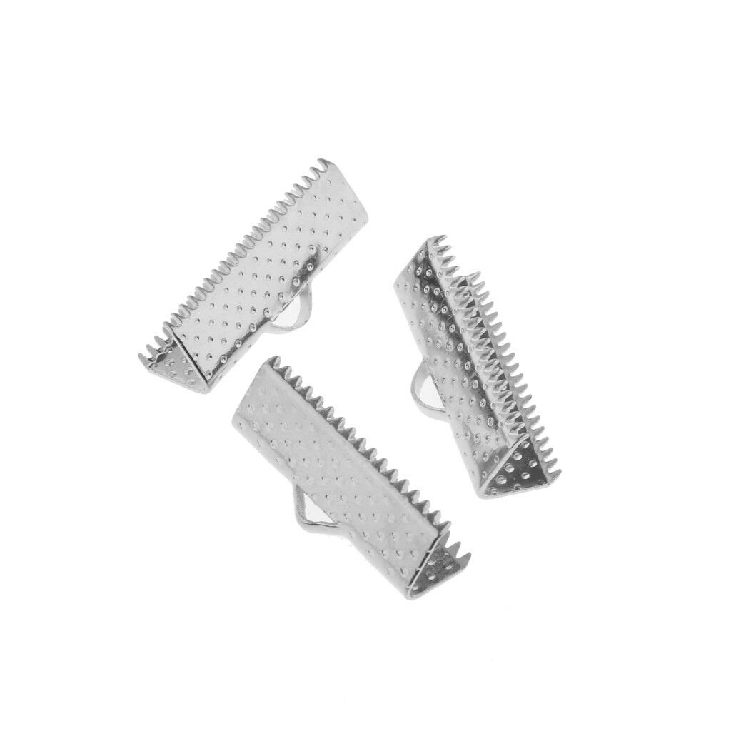 200x Clamp Cord Crimp End Caps Tip for Necklace Cord Jewelry Making Findings
