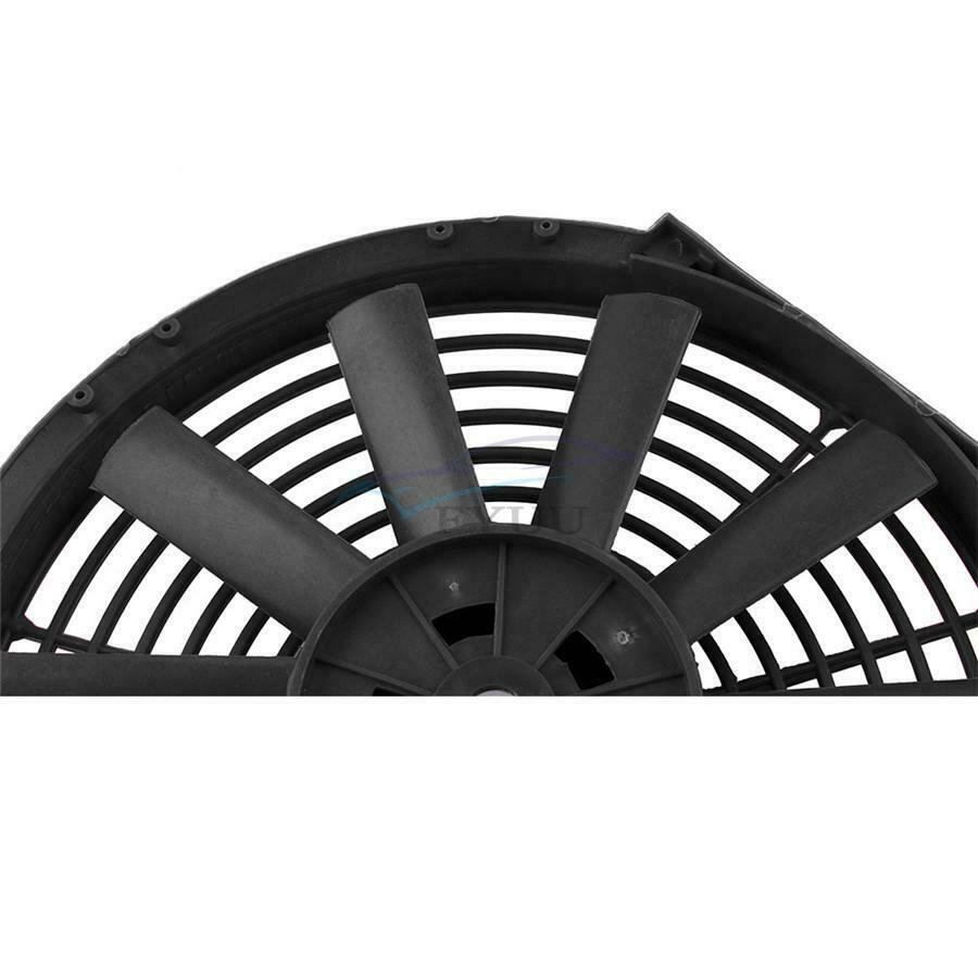 1 Set 80W 12V 1730 CFM Black Car Electric Radiator Cooling Fan With Mounting Kit