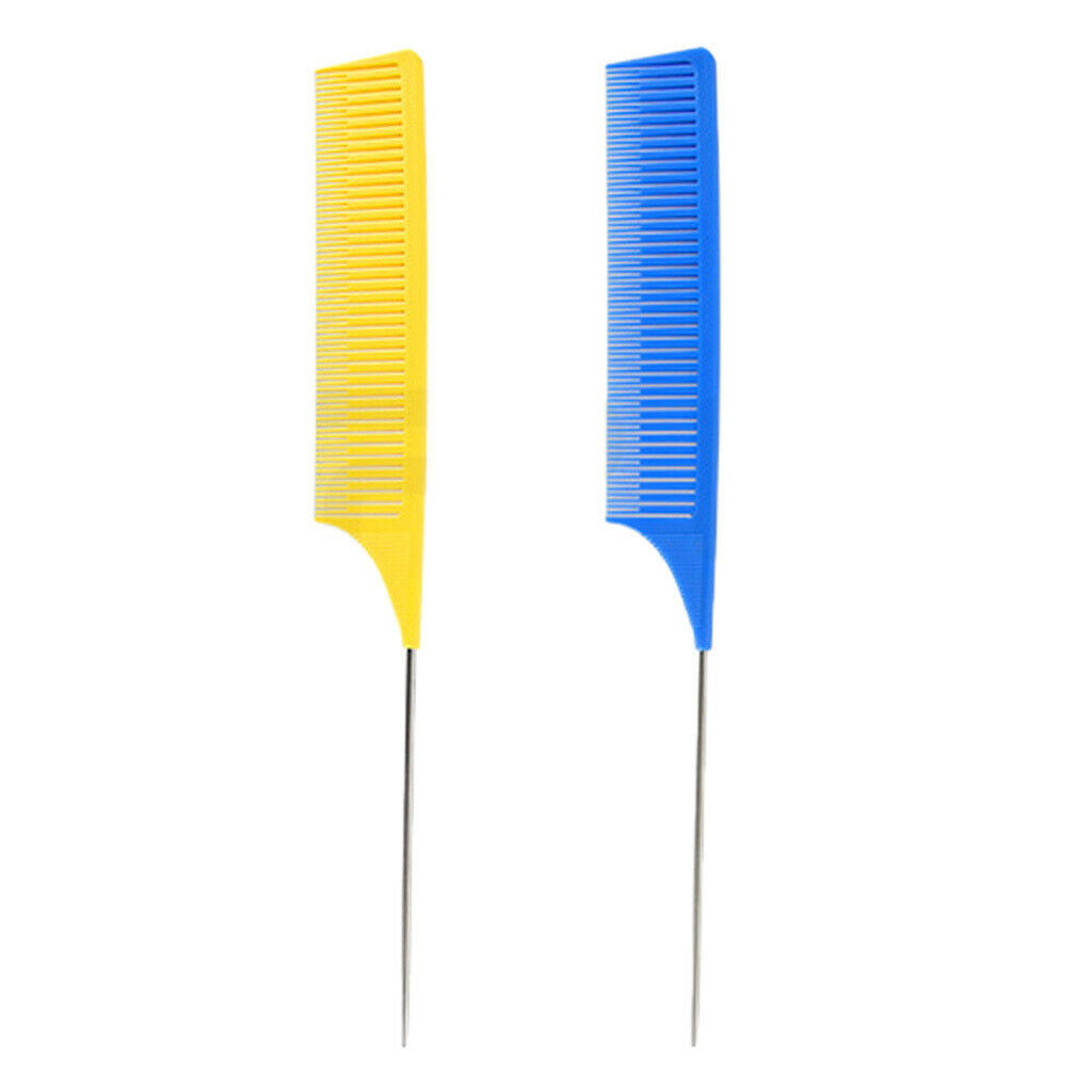 2-Pack Professional Fine Weave Highlighting Foiling Hair Comb Combs Brush