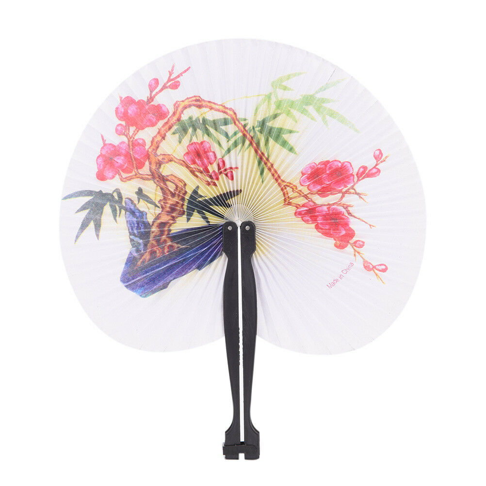New Paper Hand Fan Plastic Handles Folding Wedding Party Favor Decoration .l8