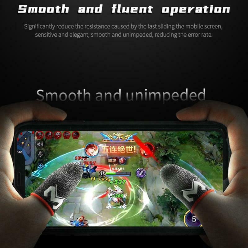 2 Pcs Phone Games Sweat-Proof Finger Gloves Thumbs Finger Cover Anti-slip Cot