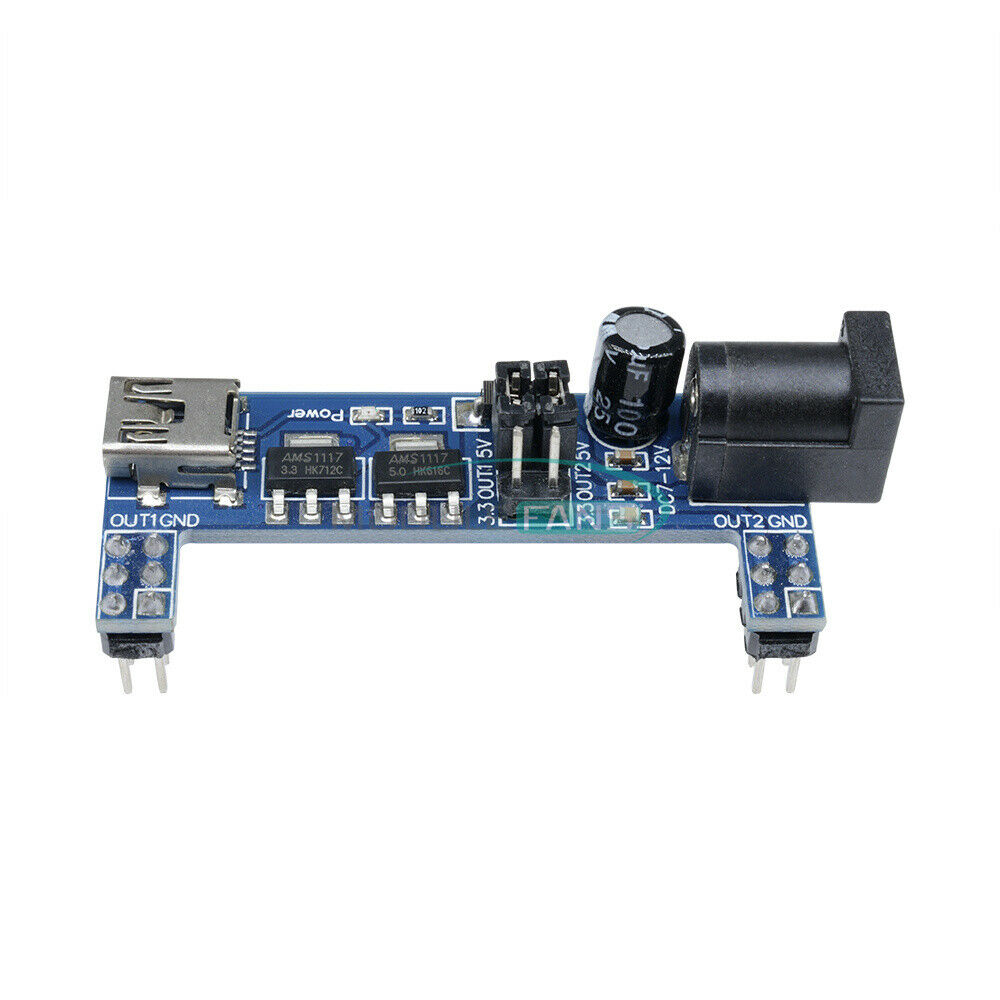 2PCS Mini USB MB102 Breadboard Power Supply Module 3.3V 5V Solderless Arduino