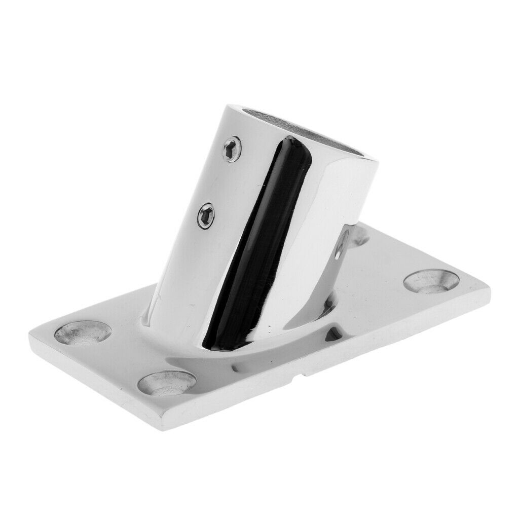 4 PCS Marine Stainless Steel Boat Deck Handrail Square Base 60 Degree - 7/8