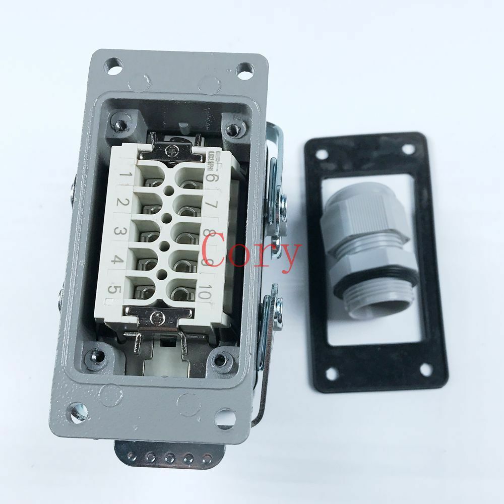 1pcs AC380V-415V Side Entry 10 Pin Connector PG16E Screw Connector Gray Copper