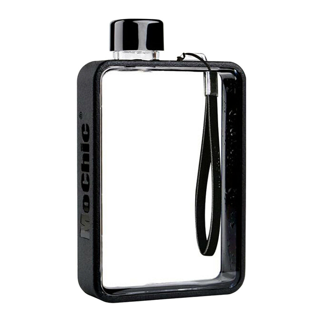 Clear Book Portable Paper Pad Water Bottle Flat Drinks Cup Kettle Black
