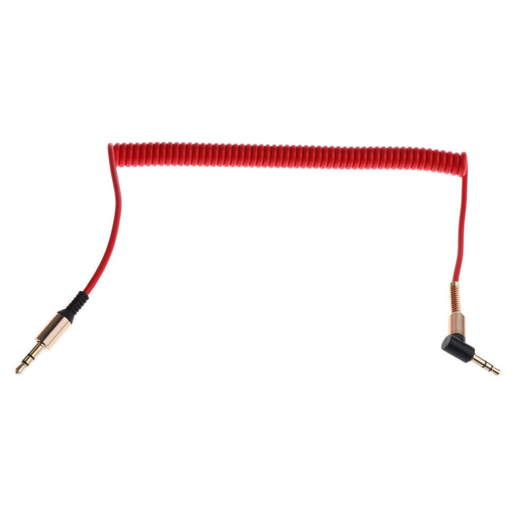 3Pieces Universal Spring Coiled 3.5mm Aux Cable Mic Stereo Audio Auxiliary Cord