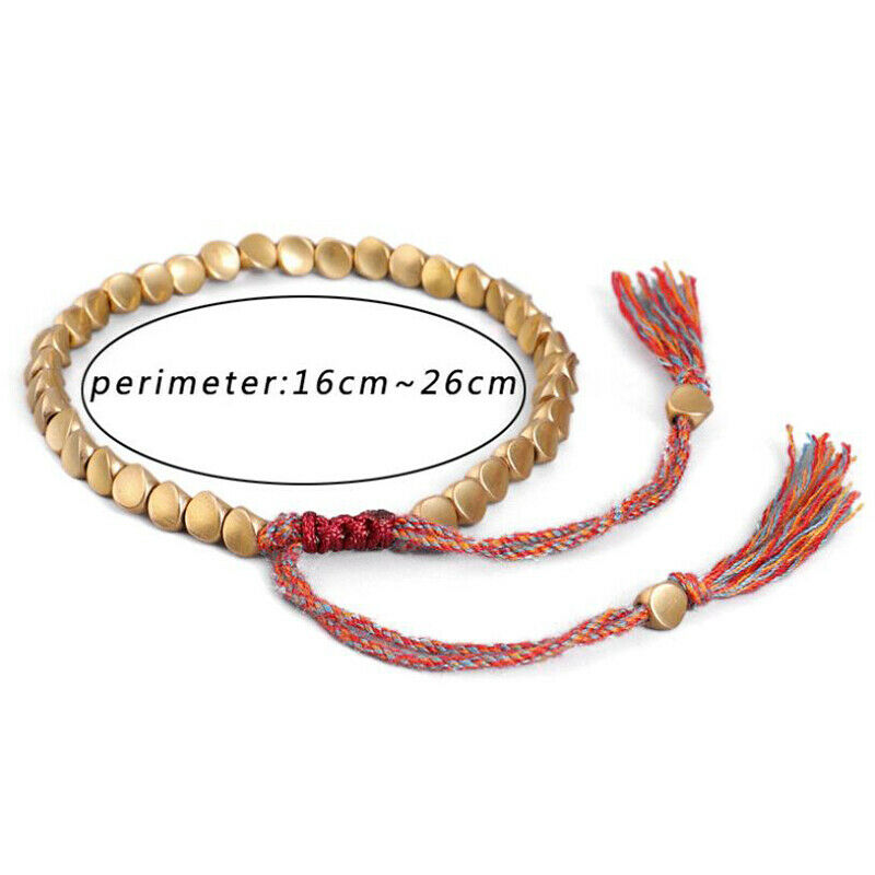 Tibetan Braided Knitting Copper Beads Lucky Rope Bracelet Bangle Unisex J.l8