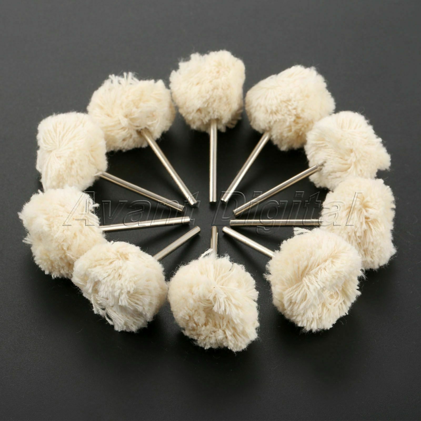 2.35mm Shank Wool Polishing Buffing Wheels Brush Craft Abrasive Rotary Tool 10pc