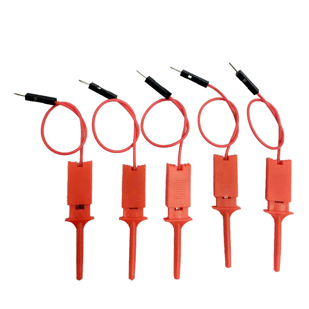 5 Pcs High Quality Test Hook Clips Ideal For Logic Analyser Red