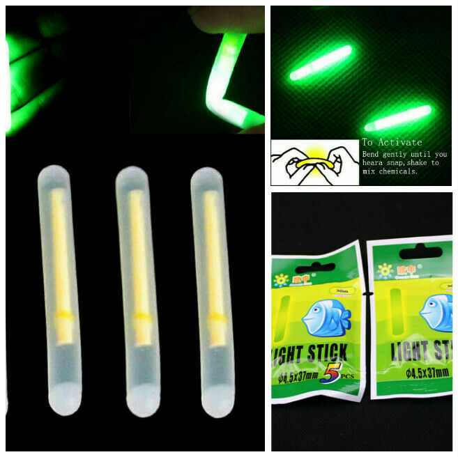 50Pcs Fishing Fluorescent Lightstick Light Night Float Rod Dark Glow Stick