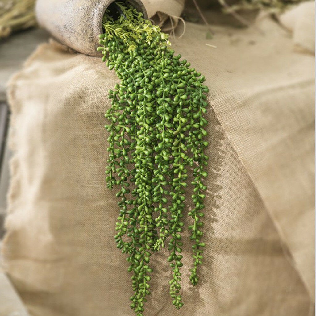 Artificial String of Pearls Hanging Plants Home Garden Wedding Flower Green