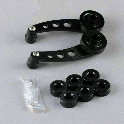 Car Auto Window Winder Kit Crank Door Glass Handle Aluminium Black 2Pc Universal