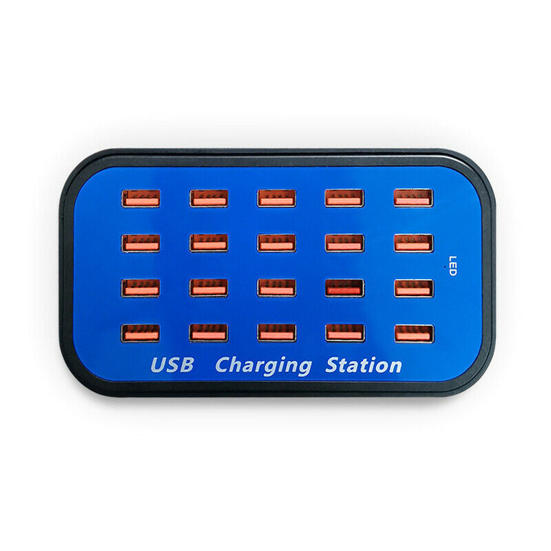 20A/100W 20 Port USB Charger Hub Power Charging Station Desktop Phone Adapter