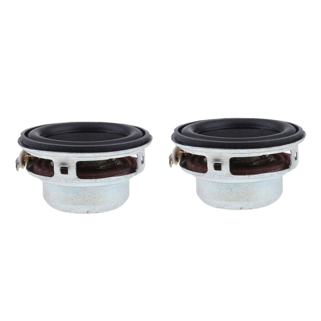 2x 40mm 4Ohm 5W Full Range Speaker Round Loudspeaker 18 Coil Rubber Edge